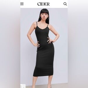 Cider Black Midi Dress